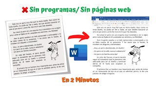 Como convertir una IMAGENFOTO a TEXTO EDITABLE en Word  SIN PROGRAMAS SIN PÁGINAS WEB [upl. by Martres591]