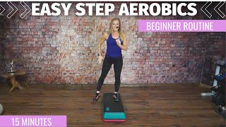 15 Minute Beginner Step Workout  Basic Vertical Step Aerobics [upl. by Alexandria312]