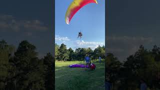 Tandem Paragliding  Landing  ArkansasOklahoma Flying [upl. by Emina785]