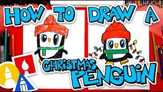 How To Draw A Christmas Penguin [upl. by Ailam]