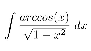 Integral of arccosxsqrt1x2 substitution [upl. by Grimona]