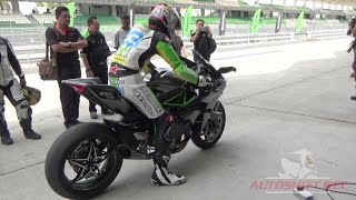 Kawasaki Ninja H2R test ride scenes [upl. by Hanoy]