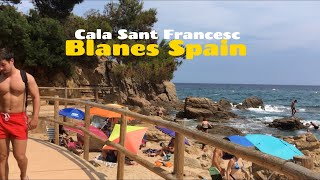 Cala Sant Francesc Blanes Costa Brava Best Beaches amp Coves  Spain Beach Walk [upl. by Nirret541]