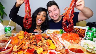 Seafood Boil With Bloves • Whole King Crab amp Lobster • MUKBANG [upl. by Nuj697]