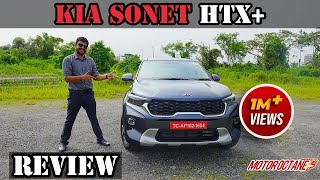 Kia Sonet HTX Plus  HTX  Review  Performance Mileage Features Drive  Hindi  MotorOctane [upl. by Rabelais]