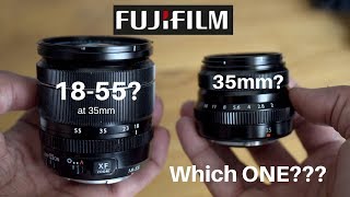 Fujifilm 35mm f2 or the 18 55mm at 35mm Which Should You Use [upl. by Ylas]