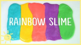 DIY  How to Make Slime WITHOUT Borax Rainbow Slime [upl. by Yadroc]