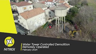 127  NITREX  Lentate water tower controlled demolition [upl. by Aleakam]