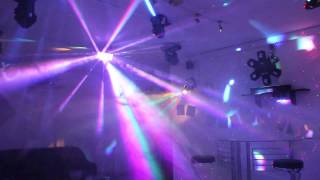 Home Disco Lights synchronized to Music 4 Scanners Moving Heads Lasers DMX controlled [upl. by Malissa]