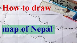 How to draw map of Nepal  EP 1 Pencil outline map of Nepal  GRID  EASY MAP WORK OF NEPAL [upl. by Higgins]