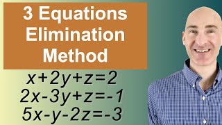 Solving Systems of 3 Equations Elimination [upl. by Ecinue]