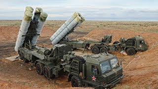 Russian antiaircraft missile system S400 in action [upl. by Cruce]