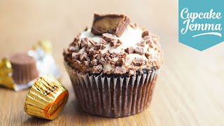 How to make Peanut Butter Cup Cakes  Cupcake Jemma [upl. by Zil]