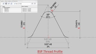 Creating British Standard Pipe Thread Profile SolidWorks [upl. by Rubma]