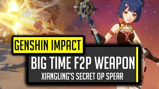 Best F2P Weapon For Xiangling BIG DAMAGE Craftable  Genshin Impact [upl. by Hands]