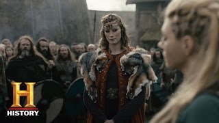 Vikings Aslaug Asks Lagertha for Safe Passage Season 4 Episode 14  History [upl. by Weigle555]