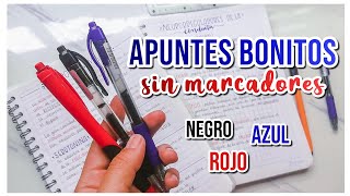 APUNTES BONITOS SIN PLUMONES Rojo negro y azul  DanielaGmr ♥ [upl. by Eniamzaj671]