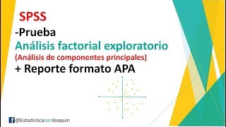 Análisis factorial exploratorio SPSS formato APA [upl. by Asiluy]