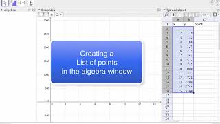 Graphing data from the GeoGebra spreadsheet [upl. by Kylstra]