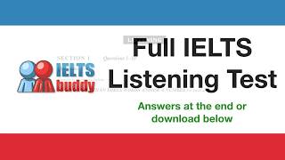 Full IELTS Listening Practice Test with Answers [upl. by Akerue]