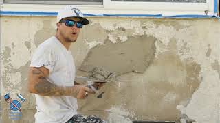 How To Apply A Knock Down Stucco Finish Repair Using Rapid Set [upl. by Trbor]