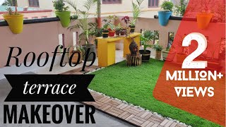 Rooftop Terrace Garden Transformation  Terrace Makeover  DIY Ideas  Small garden design [upl. by Euginomod]