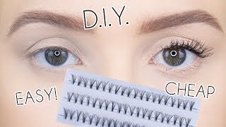 HOW TO APPLY INDIVIDUAL LASHES ON YOURSELF  DIY EYELASH EXTENSIONS TEMPORARY [upl. by Akoek]