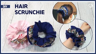 DIY How to make three layers scrunchies  sewing tutorial Tendersmile Handmade [upl. by O'Connell]