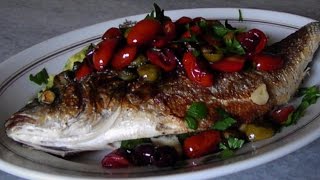 Pan Seared Branzino with Olives Capers amp Tomatoes [upl. by Ysdnyl812]