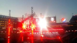 Roman Reigns vs Brock Lesnar entrances at Wrestlemania 31 [upl. by Nahshun795]