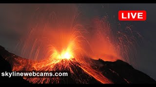 🔴 Recorded live footage from Volcano Stromboli  Sicily  Live Cameras from the world [upl. by Ahsatel]