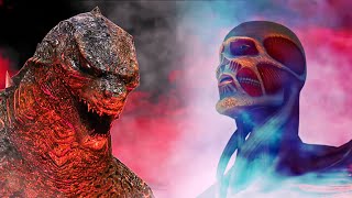 Godzilla vs ATTACK ON Titan colossal in Live Action [upl. by Llehcsreh]