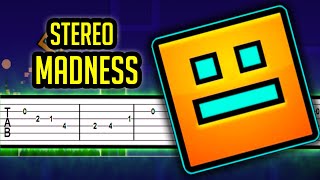 Geometry Dash  Stereo Madness LEVEL 1【𝗧𝗔𝗕】➤ GUITAR TUTORIAL [upl. by Audrit]