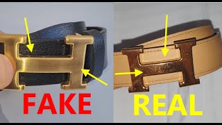 Hermes belt real vs fake How to spot counterfeit Hermes H petit belt [upl. by Leivad]