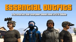 GTA V Online Essential outfits amp Accessories that everyone should have [upl. by Ytirahc349]