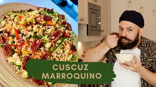 A Melhor Salada de Cuscuz Marroquino  A vibrant Morroccan Couscous Salad [upl. by Sllew]