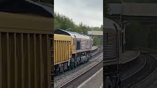 Train at AlfretonClass 66 Mountsorrel stone train at speed [upl. by Genesia549]