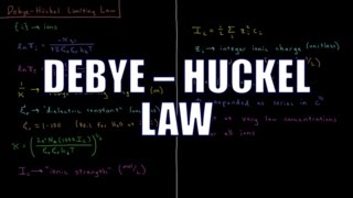 Chemical Thermodynamics 97  DebyeHuckel Law [upl. by Eilyab]