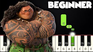 Youre Welcome  Moana  BEGINNER PIANO TUTORIAL  SHEET MUSIC by Betacustic [upl. by Neemsaj]