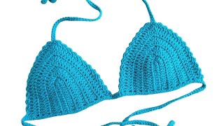 How to Crochet a Simple Bikini Top [upl. by Dahsraf]