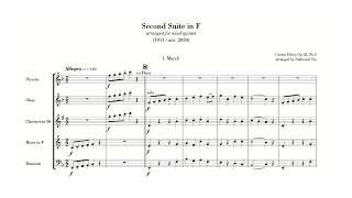 Holst Second Suite in F arr wind quintet [upl. by Ellevehs]