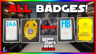 How To Get ALL BADGES In GTA 5 Online IAA Badge FIB Badge Gold Badge [upl. by Lanod41]