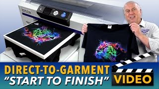 Epson SureColor F2000 Direct To Garment Printing Start to Finish [upl. by Ahsercel]