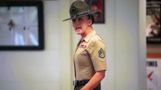 US Marine Drill Instructors Meet New Recruits [upl. by Aihsetal]