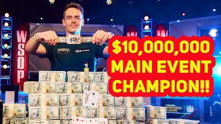 WSOP Main Event Final Table  A Champion is Crowned FULL HIGHLIGHTS [upl. by Yrojram]