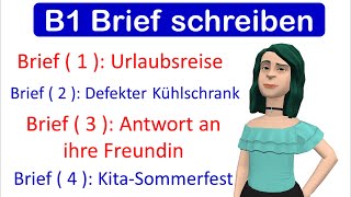 Prüfung B1 DTZ Brief schreiben  4 Briefe [upl. by Zane]