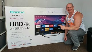 Hisense A7G QLED unboxing setup amp demo [upl. by Dinerman]