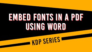 How to Embed Fonts in a PDF from Word [upl. by Elades901]