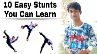 10 easy stunts anyone can learn  10 easy flips everyone can do it best easy parkour moves amp tricks [upl. by Loria894]