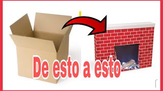 DIYCHIMENEA PARA NAVIDAD FÁCILCARDBOARD FIREPLACE FOR CHRISTMAS [upl. by Casie]